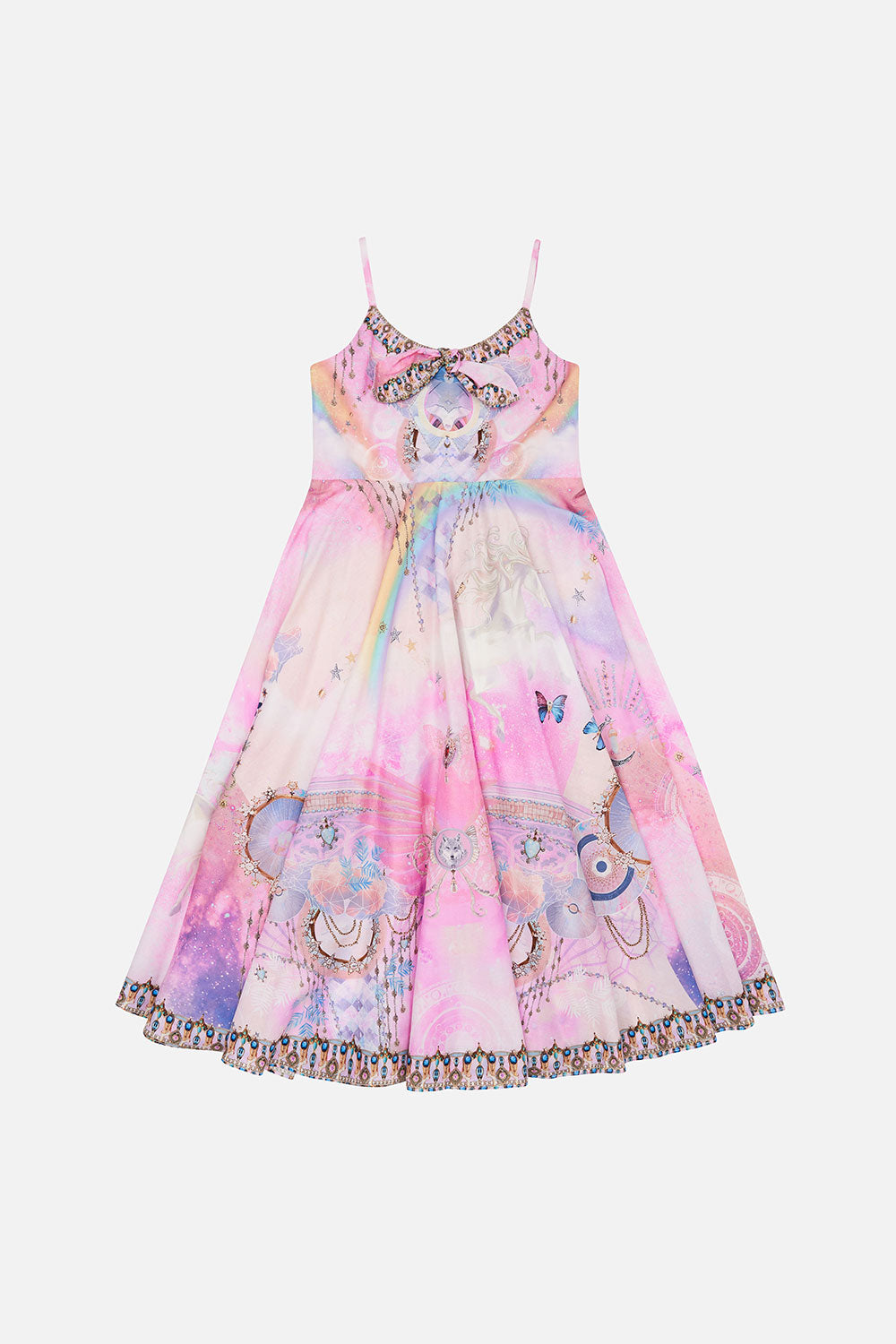 KIDS TIE FRONT MAXI DRESS 4-10 WINGS OF PEGASUS