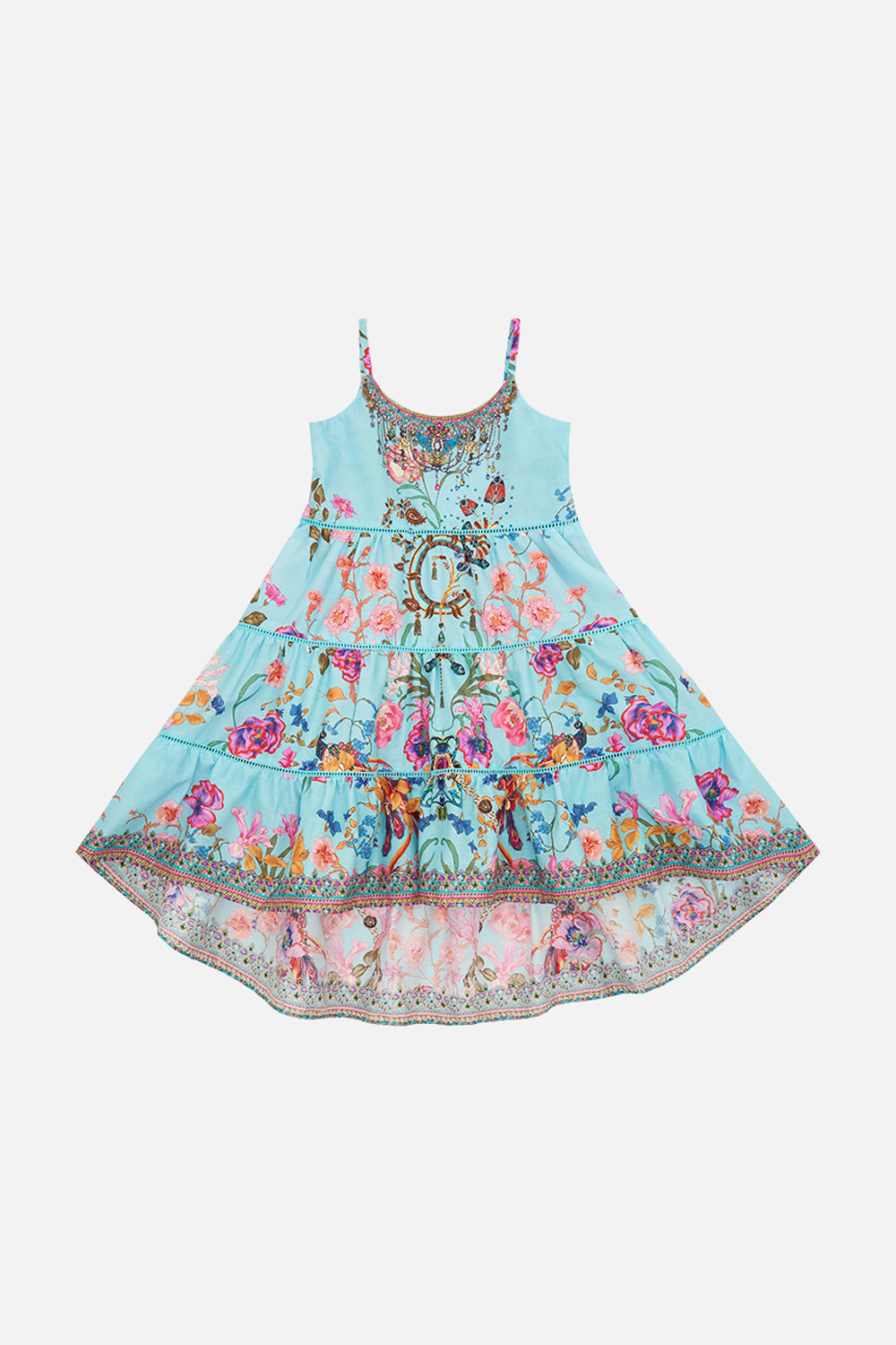 KIDS HIGH LOW HEM DRESS 4-10 NATURES KALEIDOSCOPE