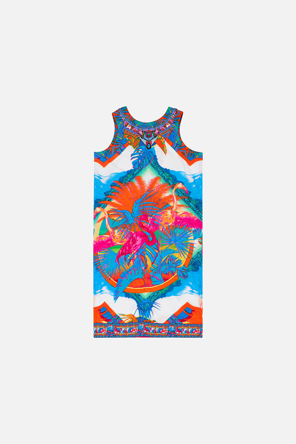 KIDS JERSEY TANK DRESS 4-10 FLAMENCO FLAMINGO