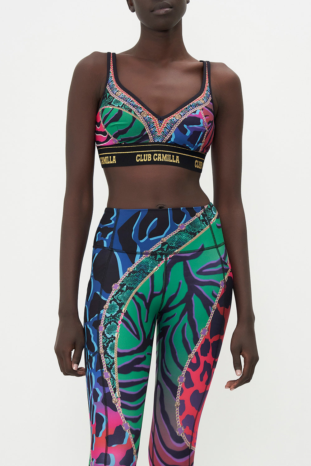 V-NECK ACTIVE CROP UNDER THE NEON SUN