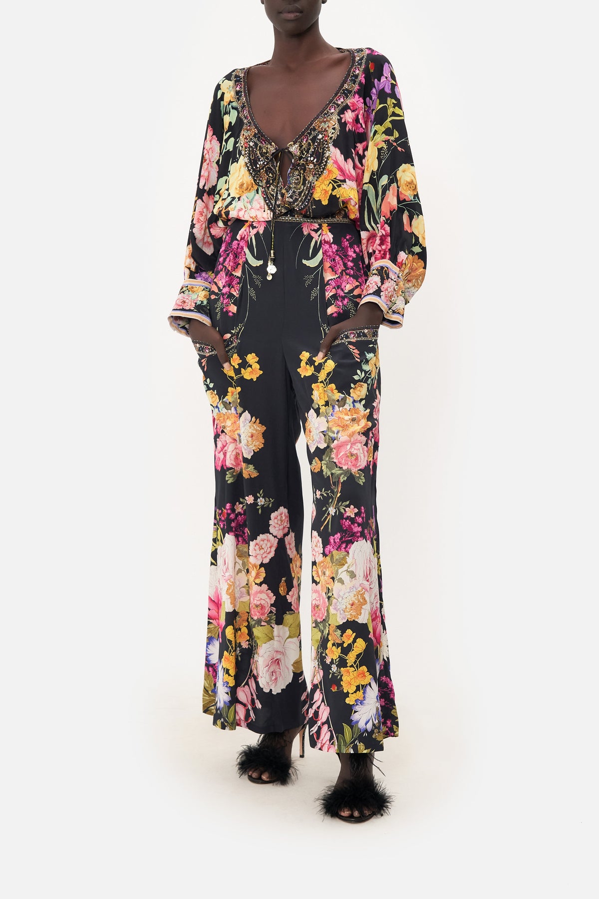 WIDE LEG TROUSER WITH FRONT POCKETS LIBERTINE LADY