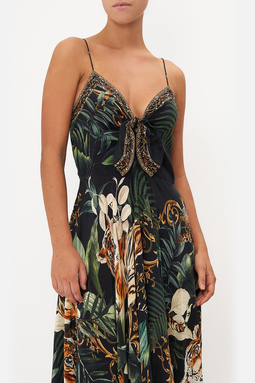 LONG DRESS WITH TIE FRONT EASY TIGER