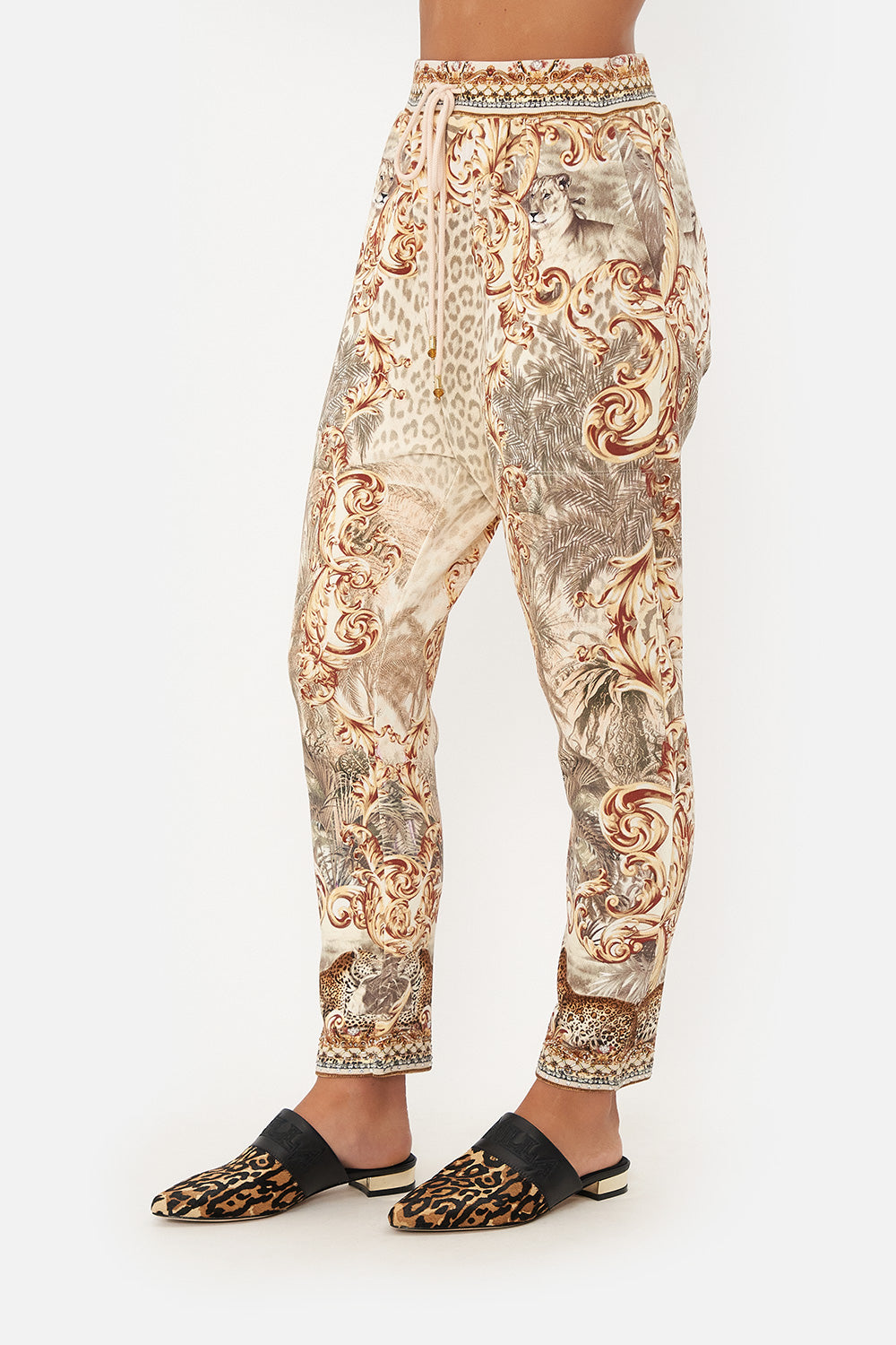RIB WAIST RELAXED PANT PALAZZO PARTY