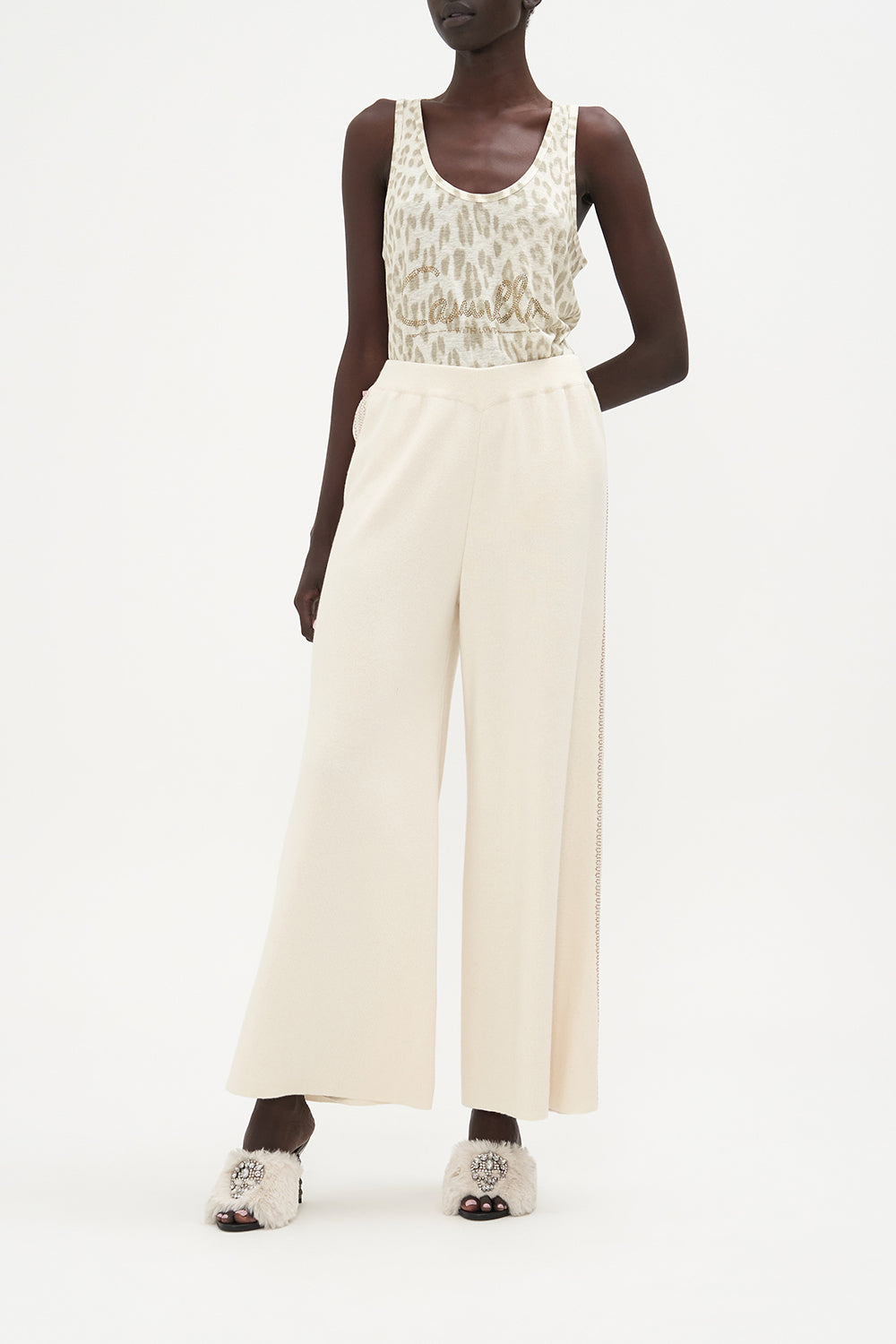 COTTON CASHMERE FLARE PANT CAT NAP