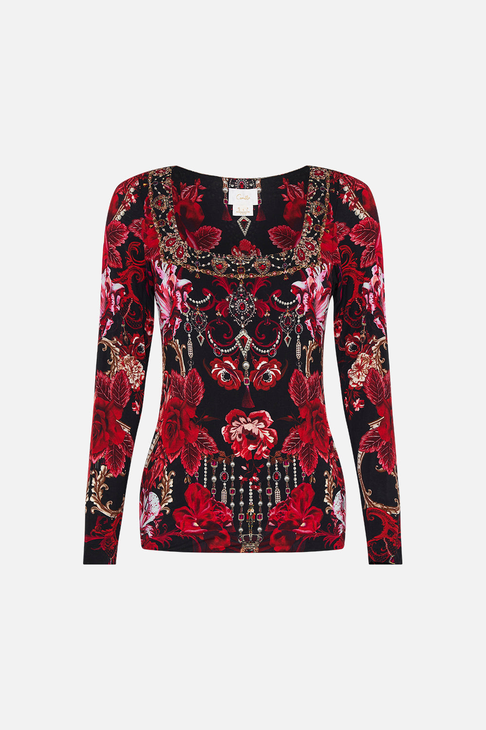 SQUARE NECK JERSEY TOP SISTERHOOD OF THE ROSE