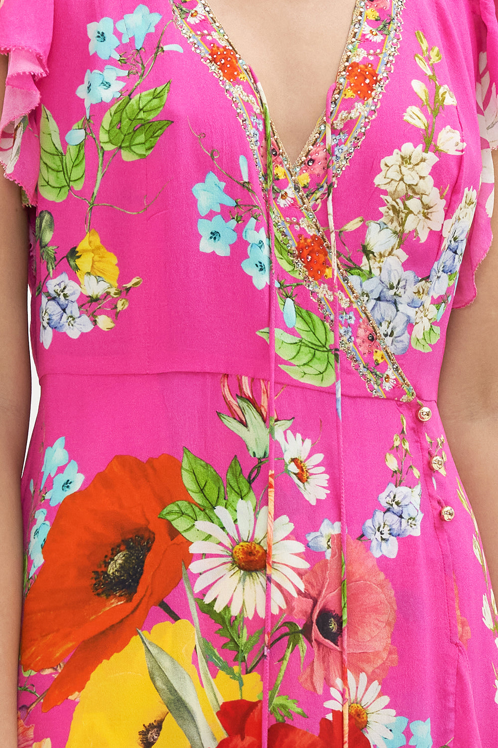 RUFFLE WRAP DRESS RAINBOW BODY