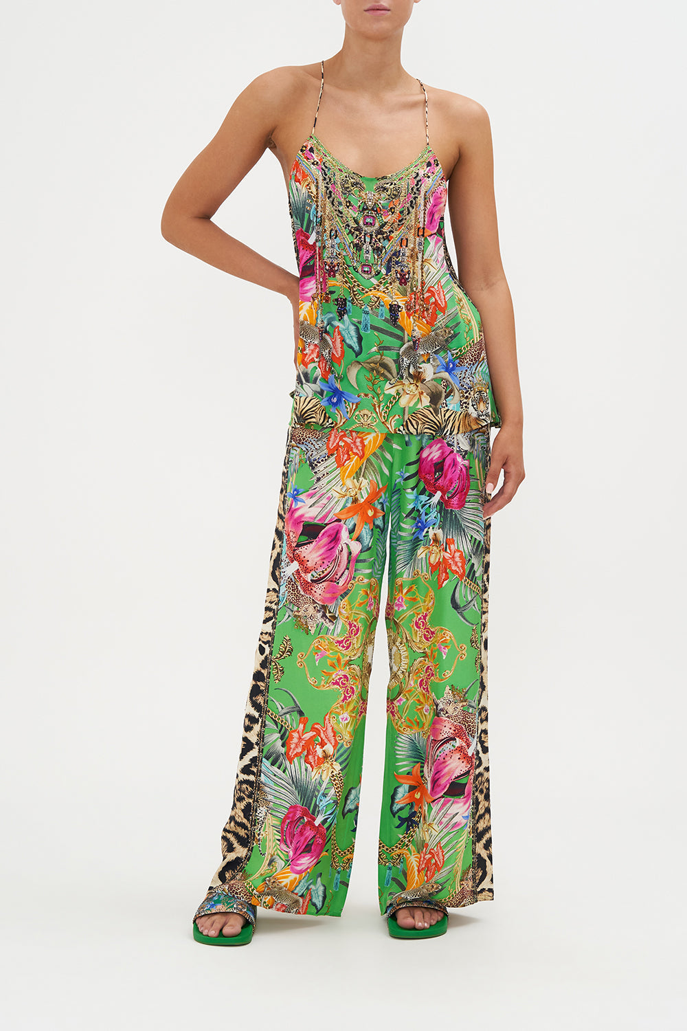 T Back Shoestring Top Curious And Curiouser print by CAMILLA