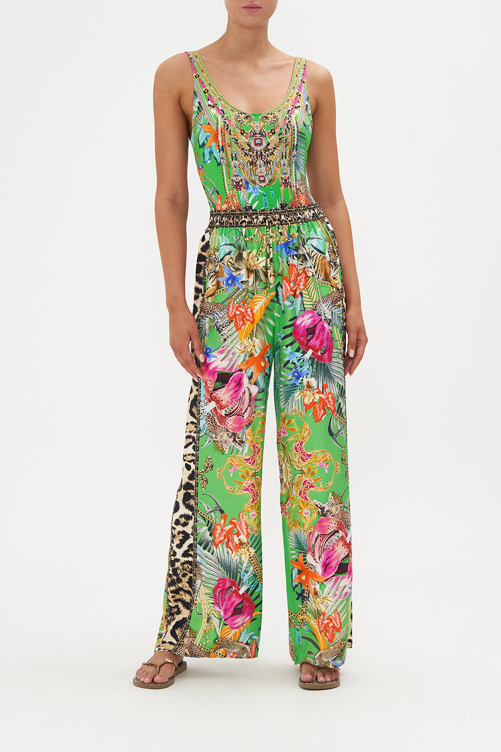 Drawstring Pant With Side Panel Curious And Curiouser print by CAMILLA