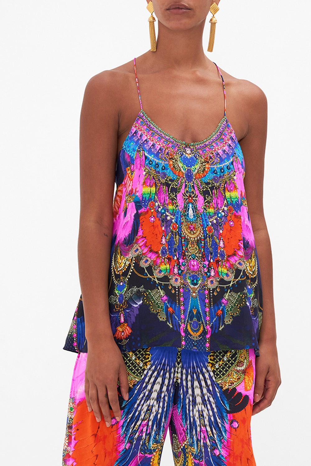 T BACK SHOESTRING TOP DANCING WITH DESTINY