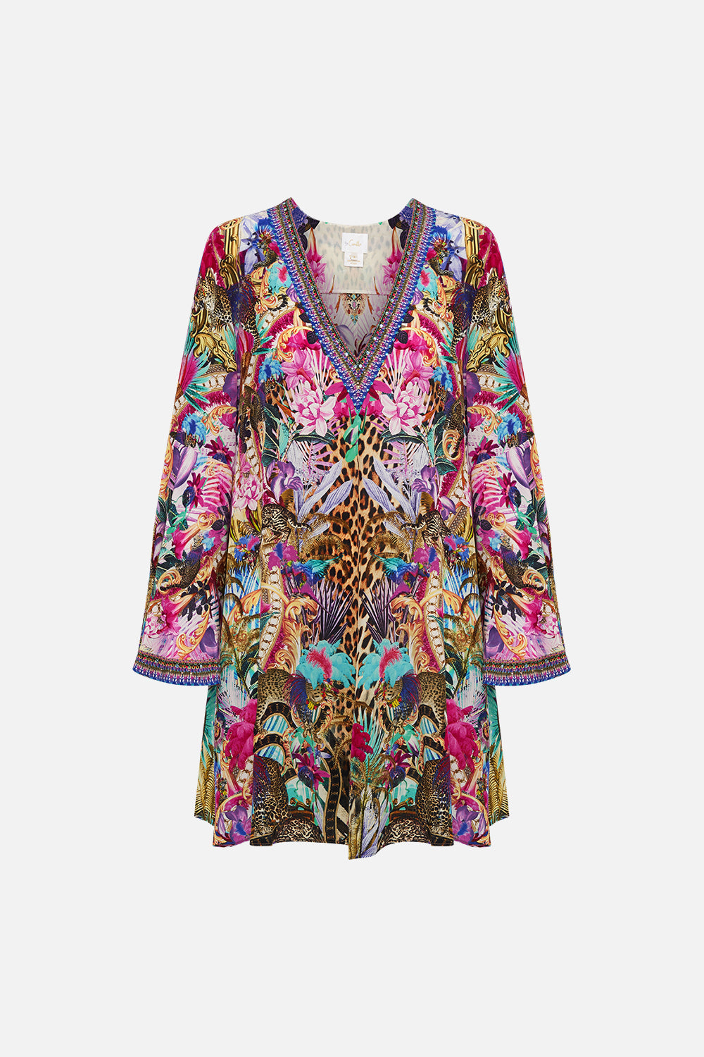 V-NECK FLARED SLEEVE MINI DRESS GODDESS ENERGY