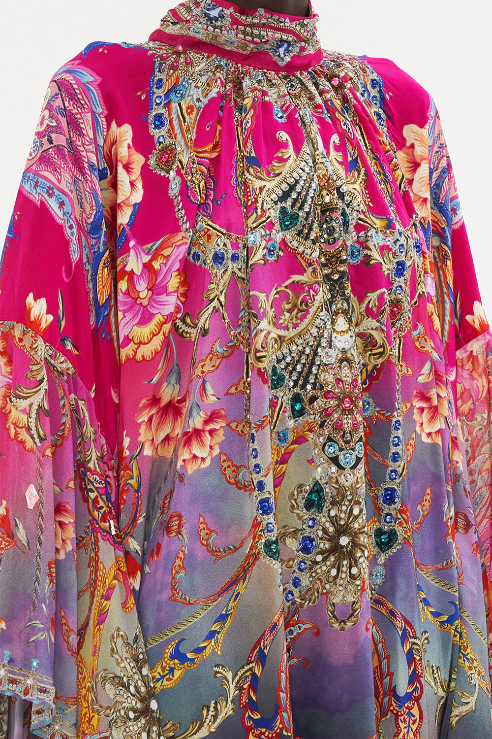 HIGH NECK RUFFLE SWING DRESS WHAT LIES BENEATH