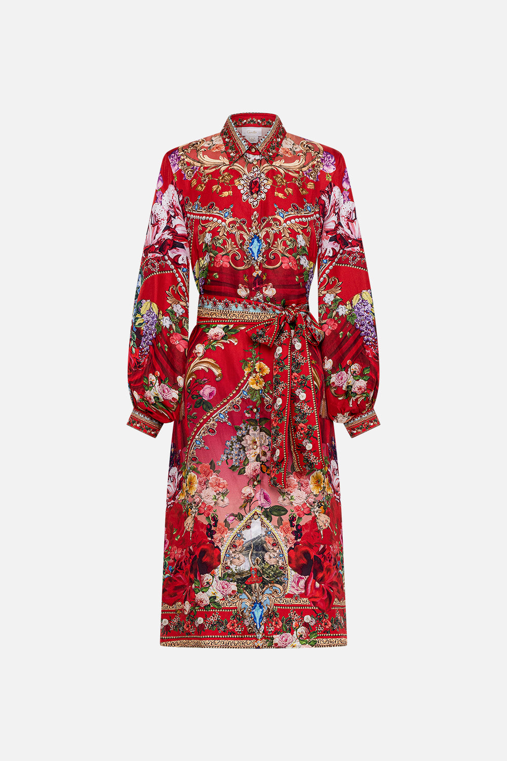 HIGH LOW MIDI SHIRT DRESS RITES OF ROSES