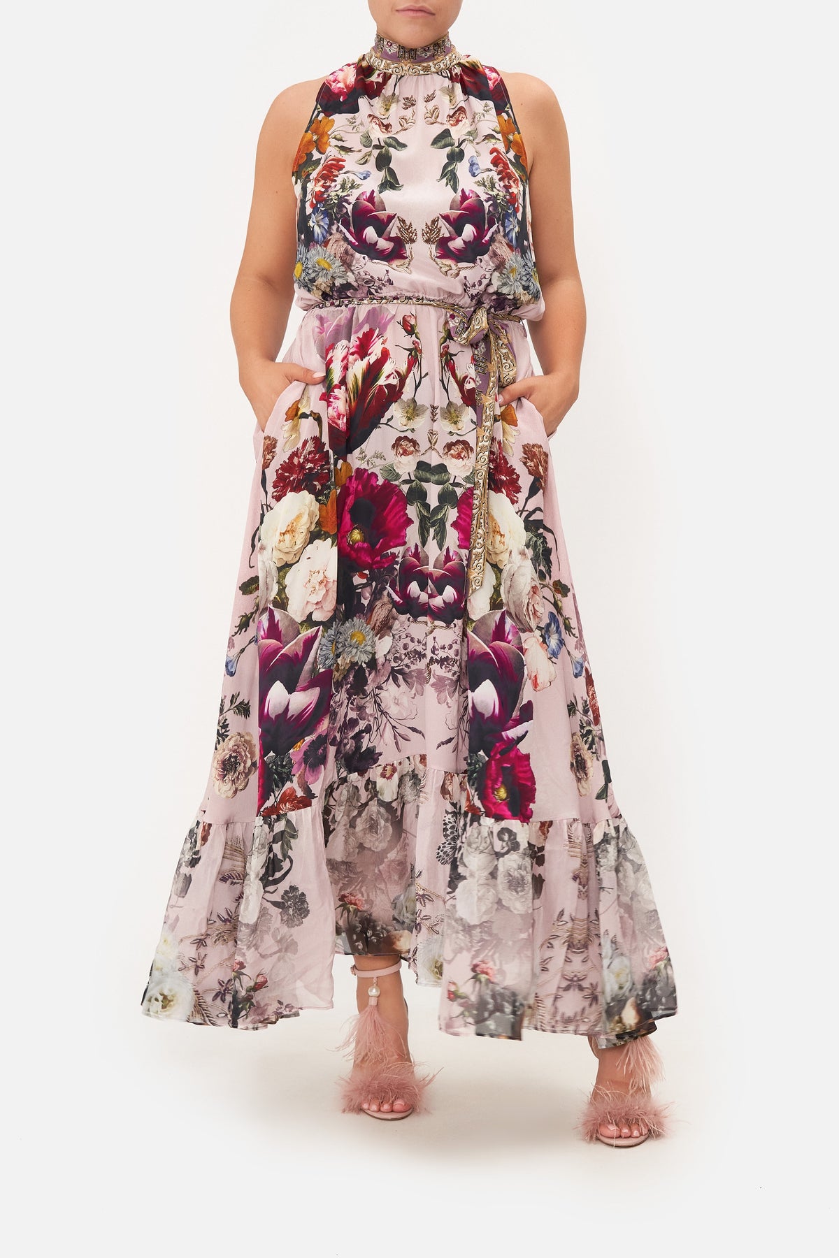 NECKTIE DRESS WITH ELASTICATED WAIST GYPSY ROSE