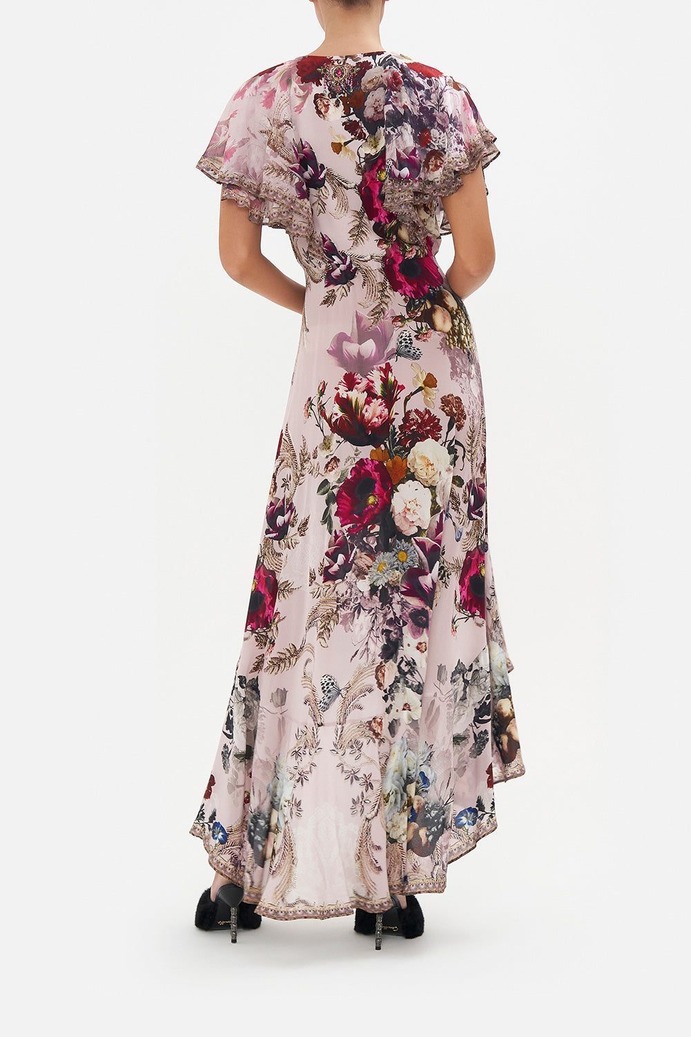 FRILL SLEEVE LONG DRESS GYPSY ROSE