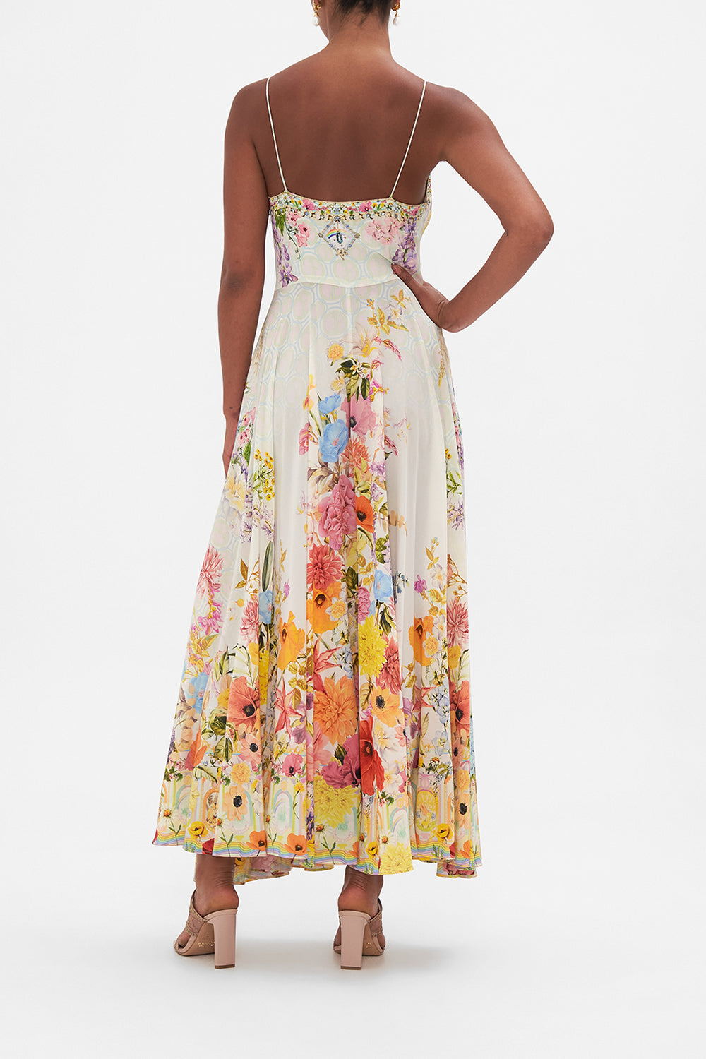 LONG DRESS WITH TIE FRONT SUNLIGHT SYMPHONY