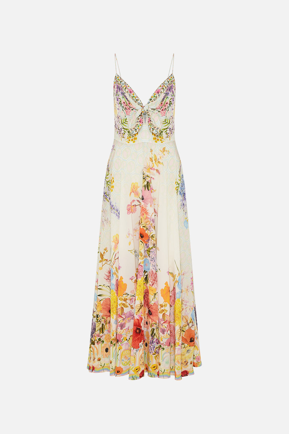 LONG DRESS WITH TIE FRONT SUNLIGHT SYMPHONY