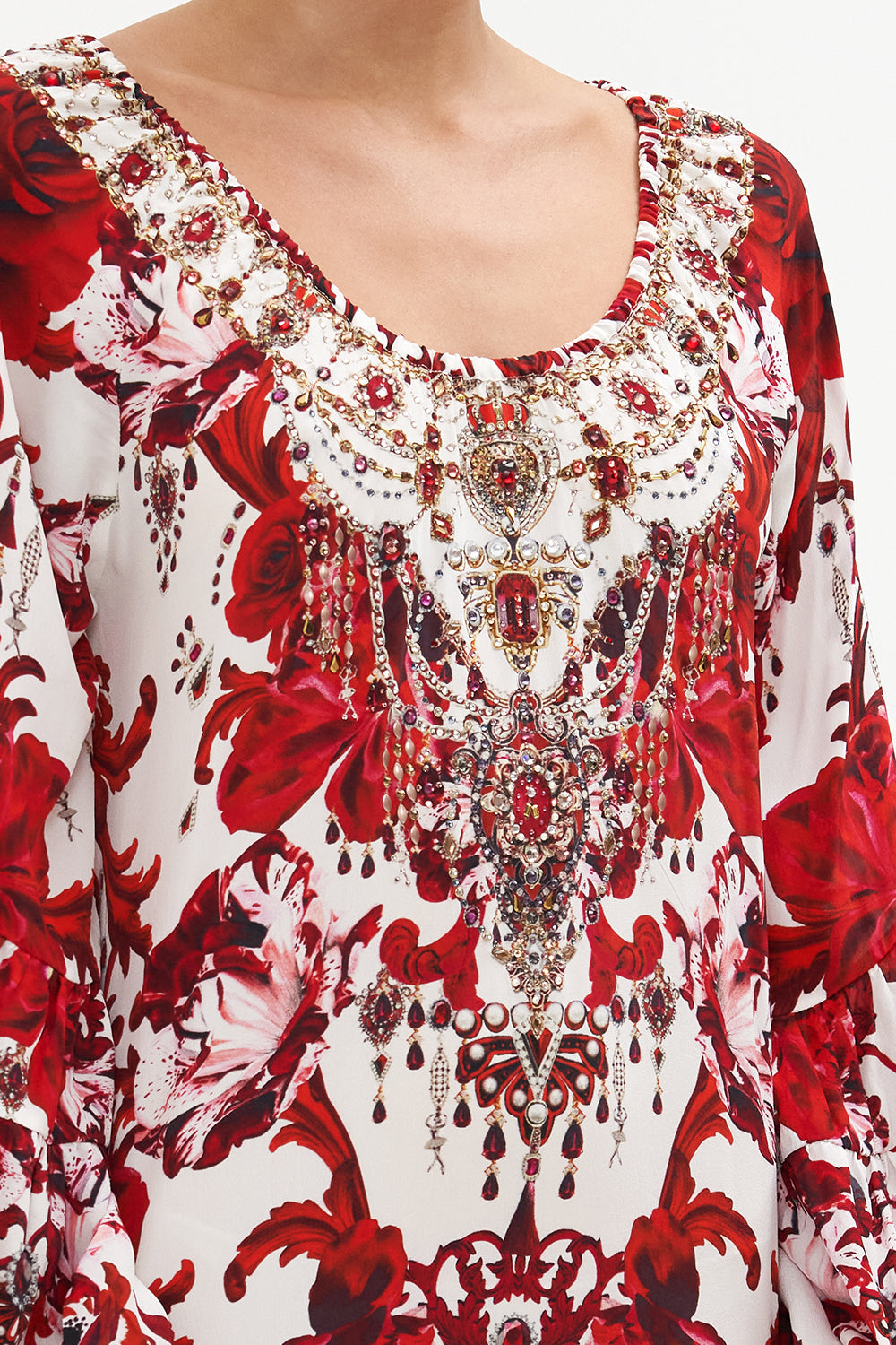 BLOUSON SLEEVE A LINE FRILL DRESS CROWN OF THORNS