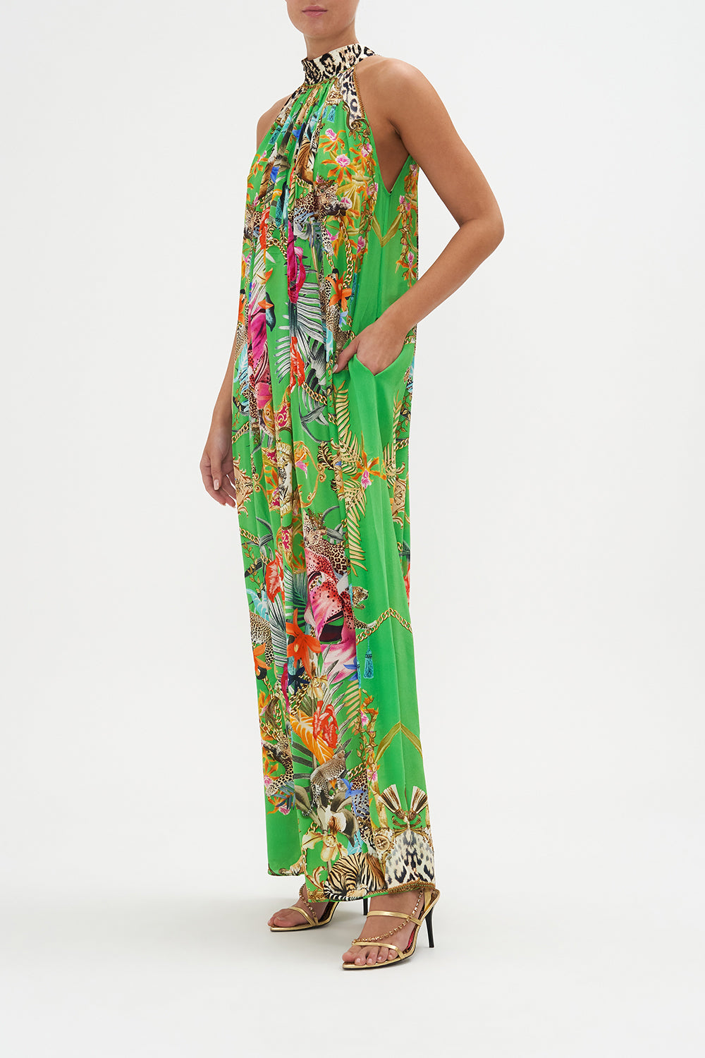TIE NECK LONG DRESS CURIOUS AND CURIOUSER