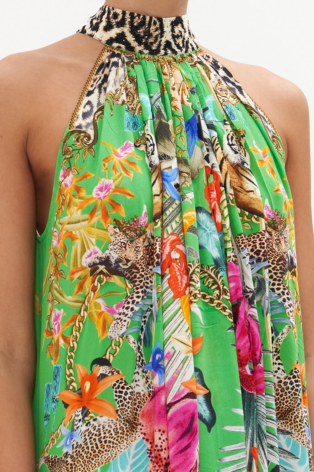 TIE NECK LONG DRESS CURIOUS AND CURIOUSER