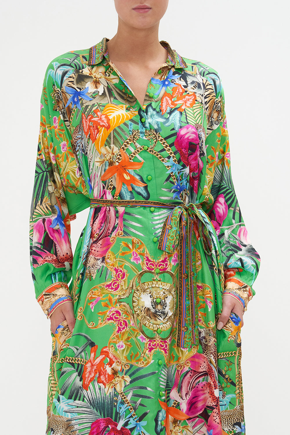 COLLARED BUTTON THROUGH DRESS CURIOUS AND CURIOUSER