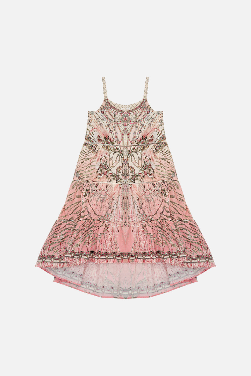 Kids High Low Hem Dress  4-10 Starship Sistas print by CAMILLA