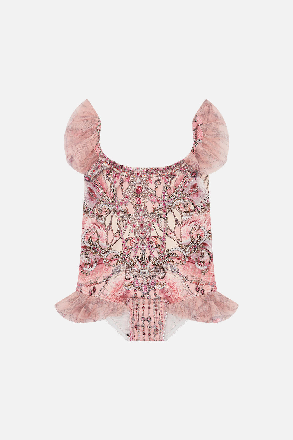 Kids Tulle Frill Bodysuit 12-14 Starship Sistas print by CAMILLA