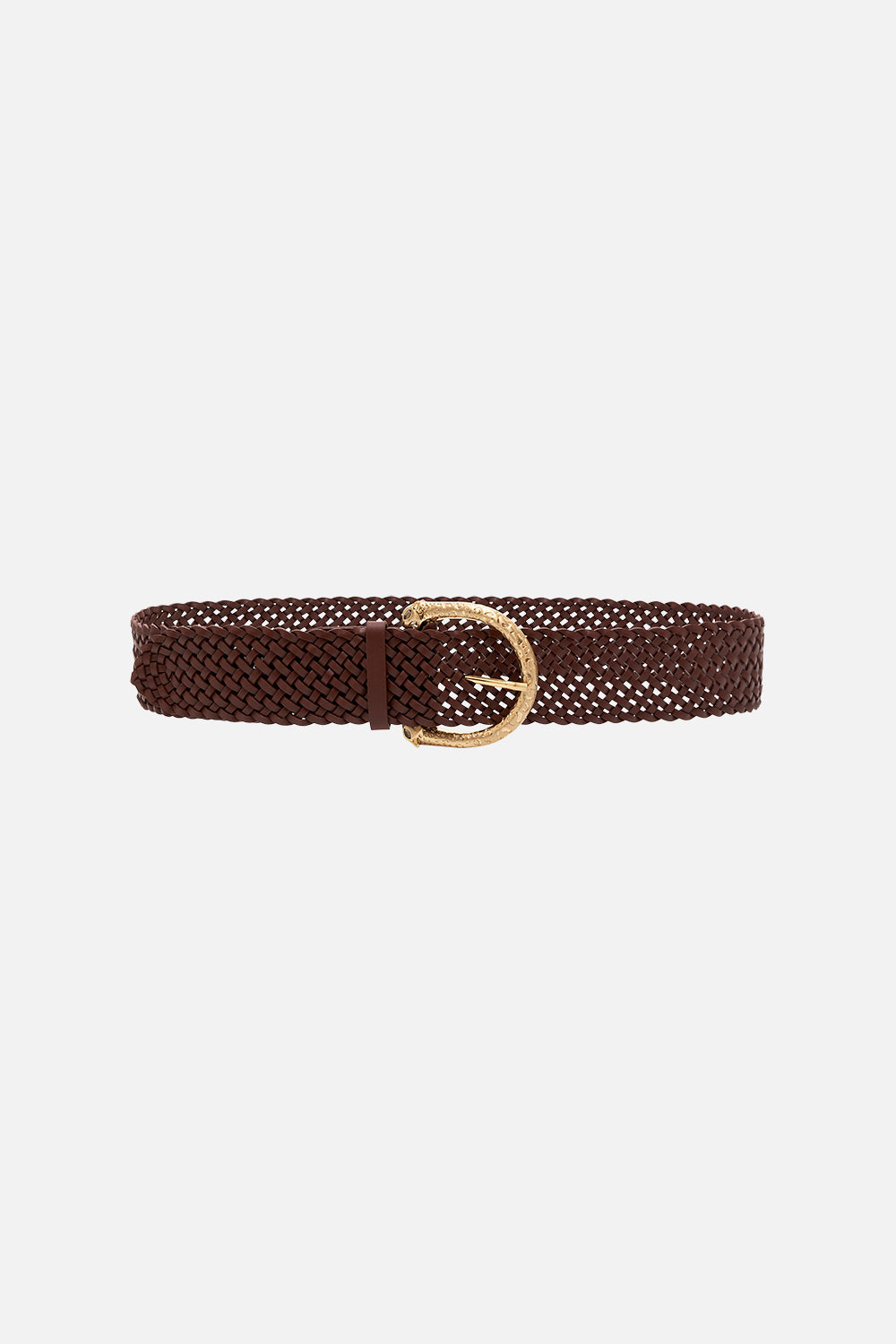 Braided Leopard Buckle Belt Tan print by CAMILLA