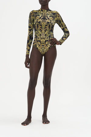 Regular Leg Paddle Suit The Night Is Noir print by CAMILLA