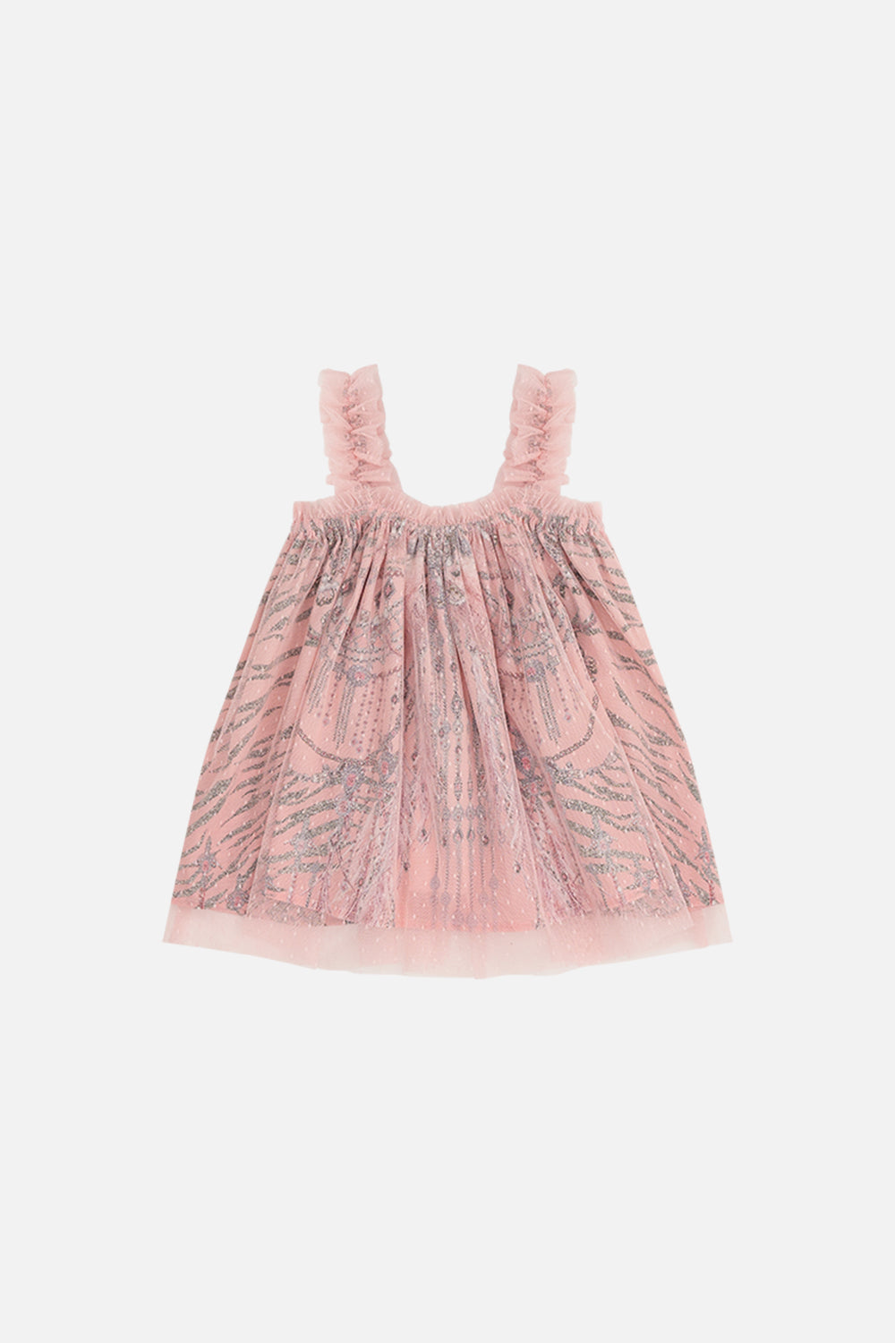 Babies Ruffle Tent Dress With Tulle Layer Starship Sistas print by CAMILLA
