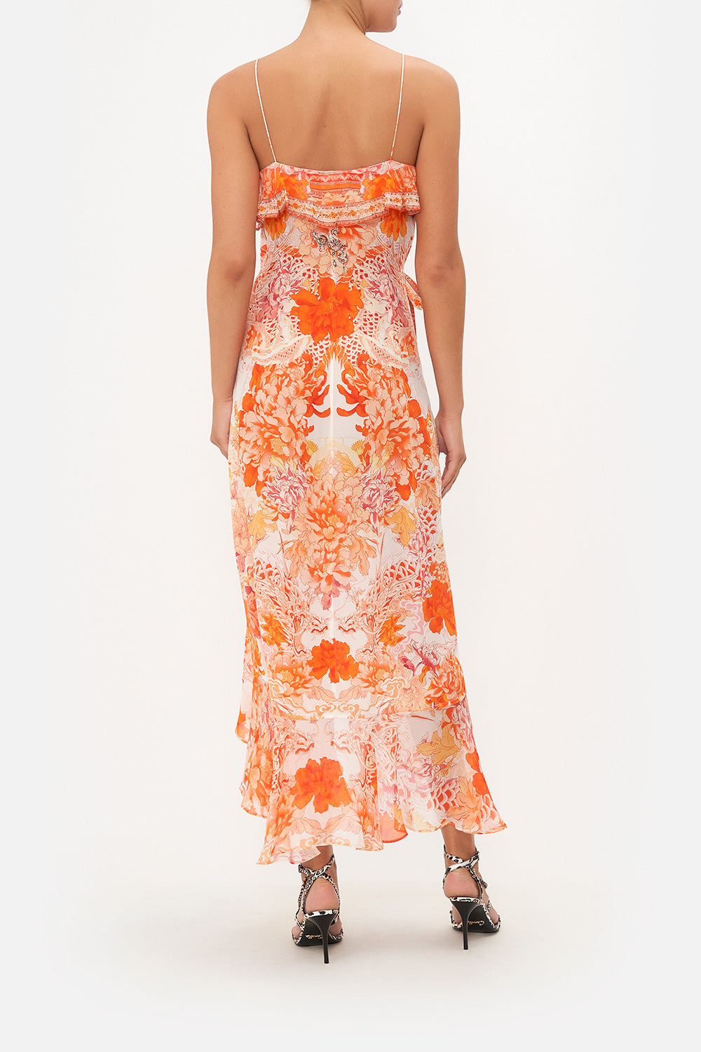 LONG WRAP DRESS WITH FRILL DRAGON MOTHER