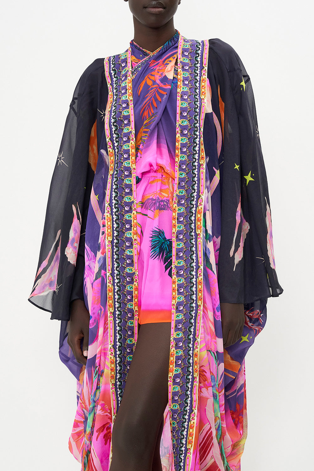 LONG SLEEVE LONG CAPE FLIGHT OF THE FLAMINGO