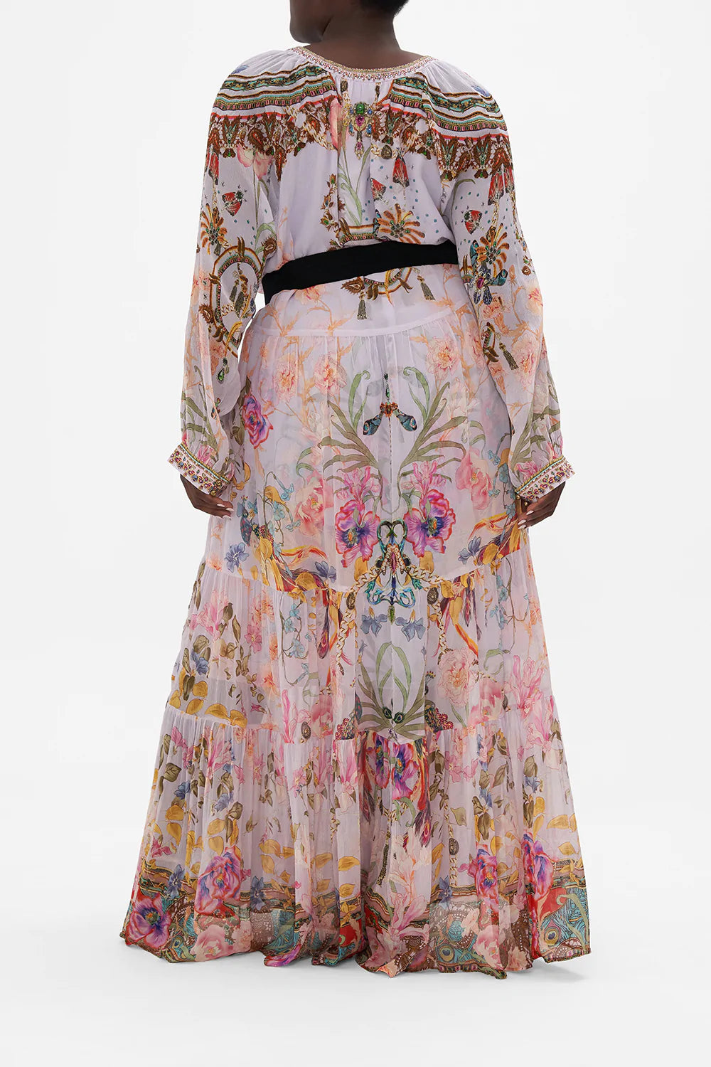 LONG GATHERED PANEL DRESS NATURES KALEIDOSCOPE