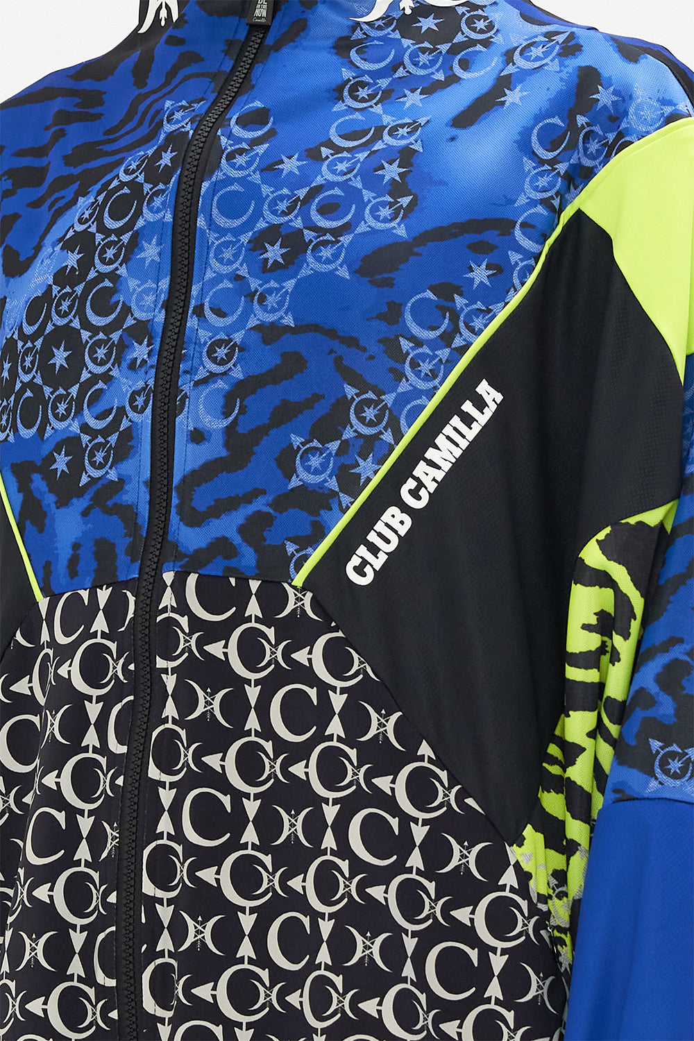 OVERSIZED SPLICED SPORTS JACKET CAT GOT YOUR TONGUE