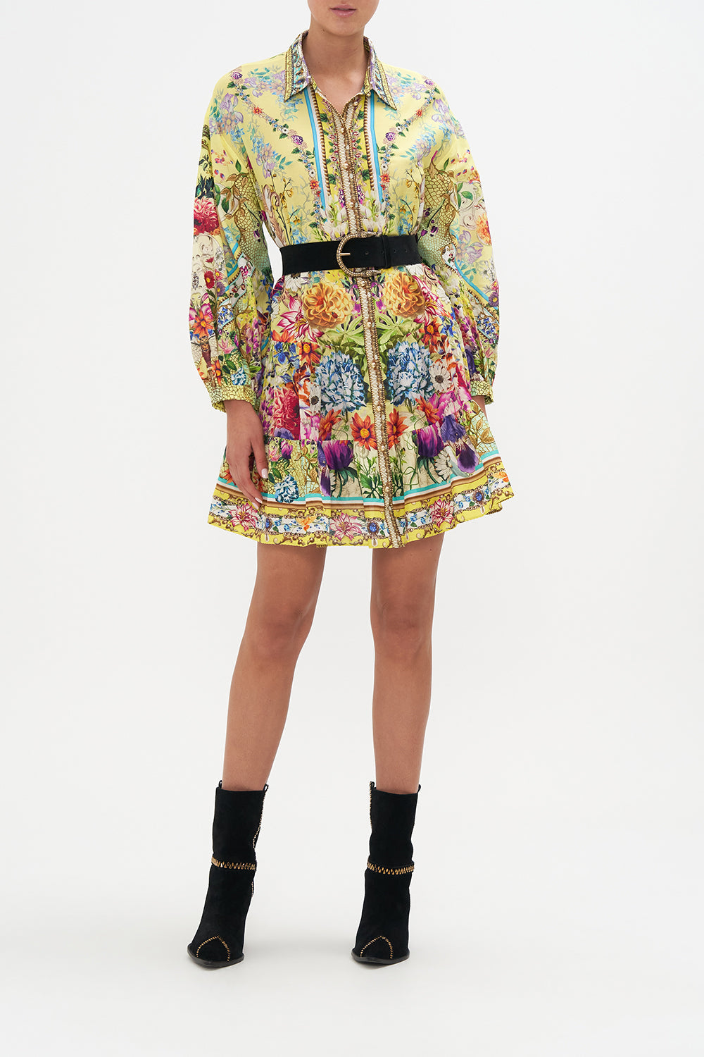 TIERED SHIRT DRESS BIRDS AND THE BEES