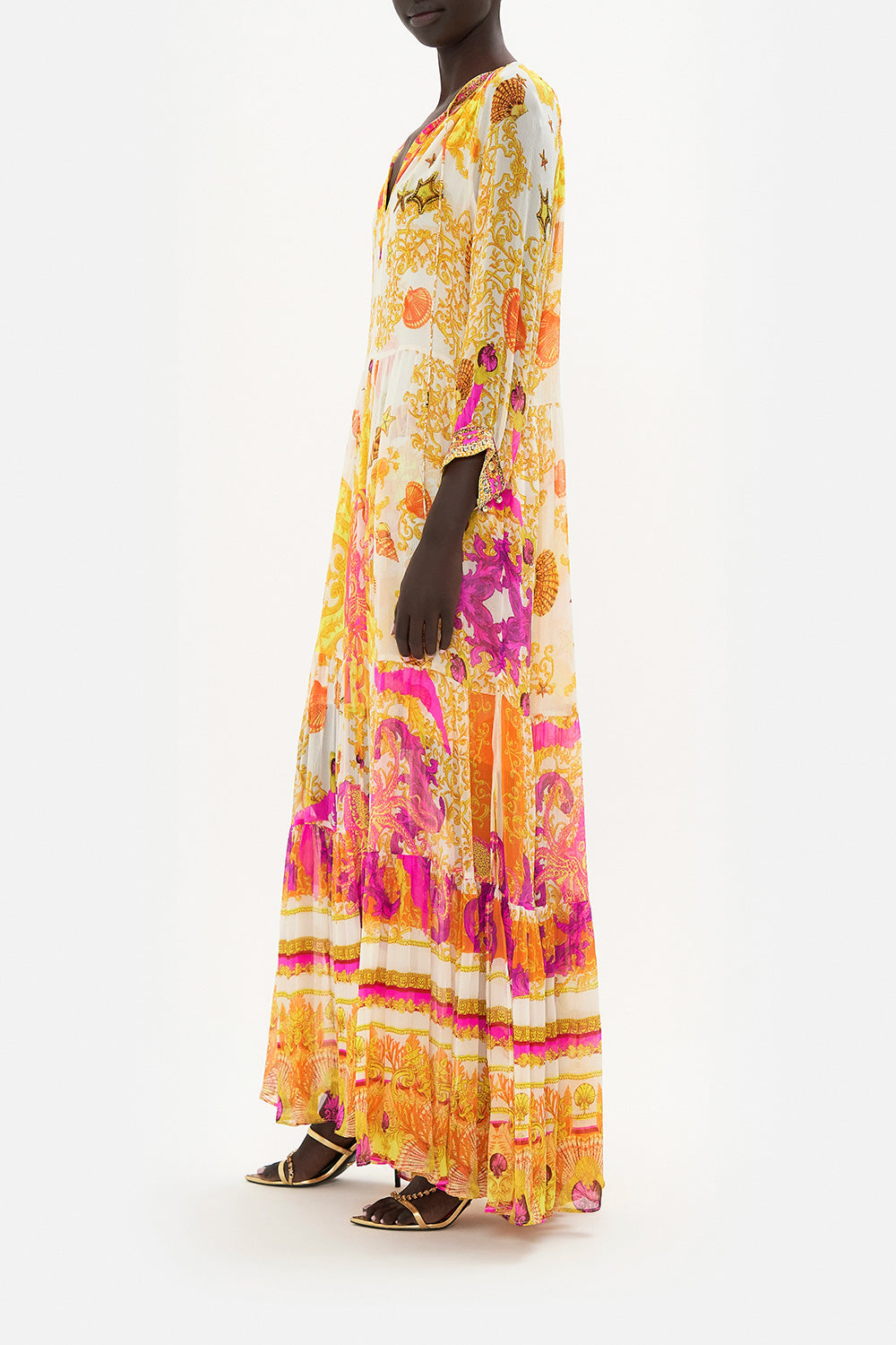 LONG GATHERED PANEL DRESS SQUID SQUAD