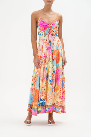Long Dress With Tie Front Meet Me In The Garden print by CAMILLA