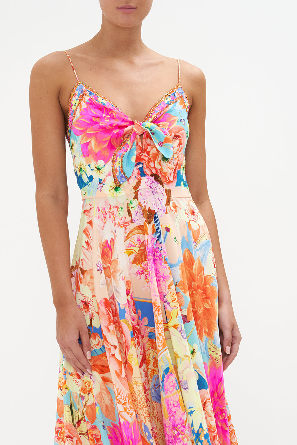 LONG DRESS WITH TIE FRONT MEET ME IN THE GARDEN