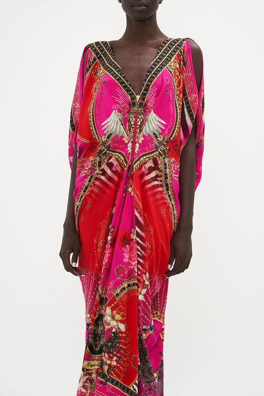 LONG DRAPE DRESS WITH ZIP FRONT UNTAMED RUNAWAY