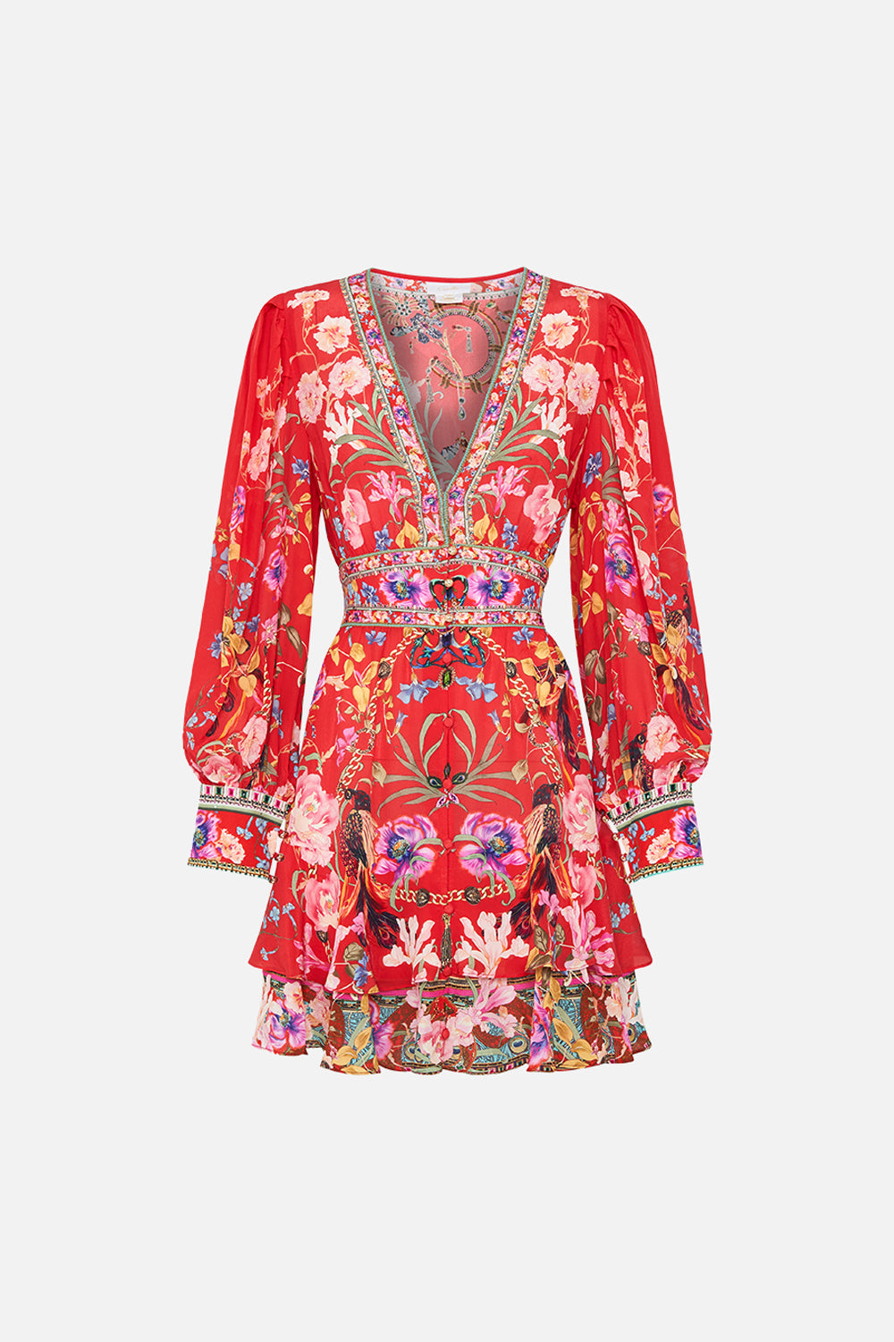 BUTTON FRONT FRILL DRESS RUFFLE SOME FEATHERS