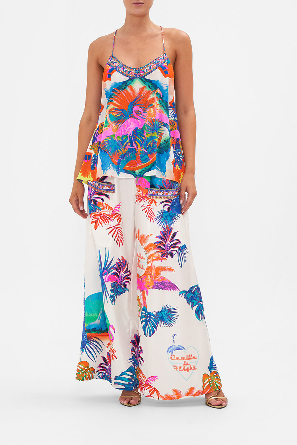 T BACK SHOESTRING TOP FLAMENCO FLAMINGO