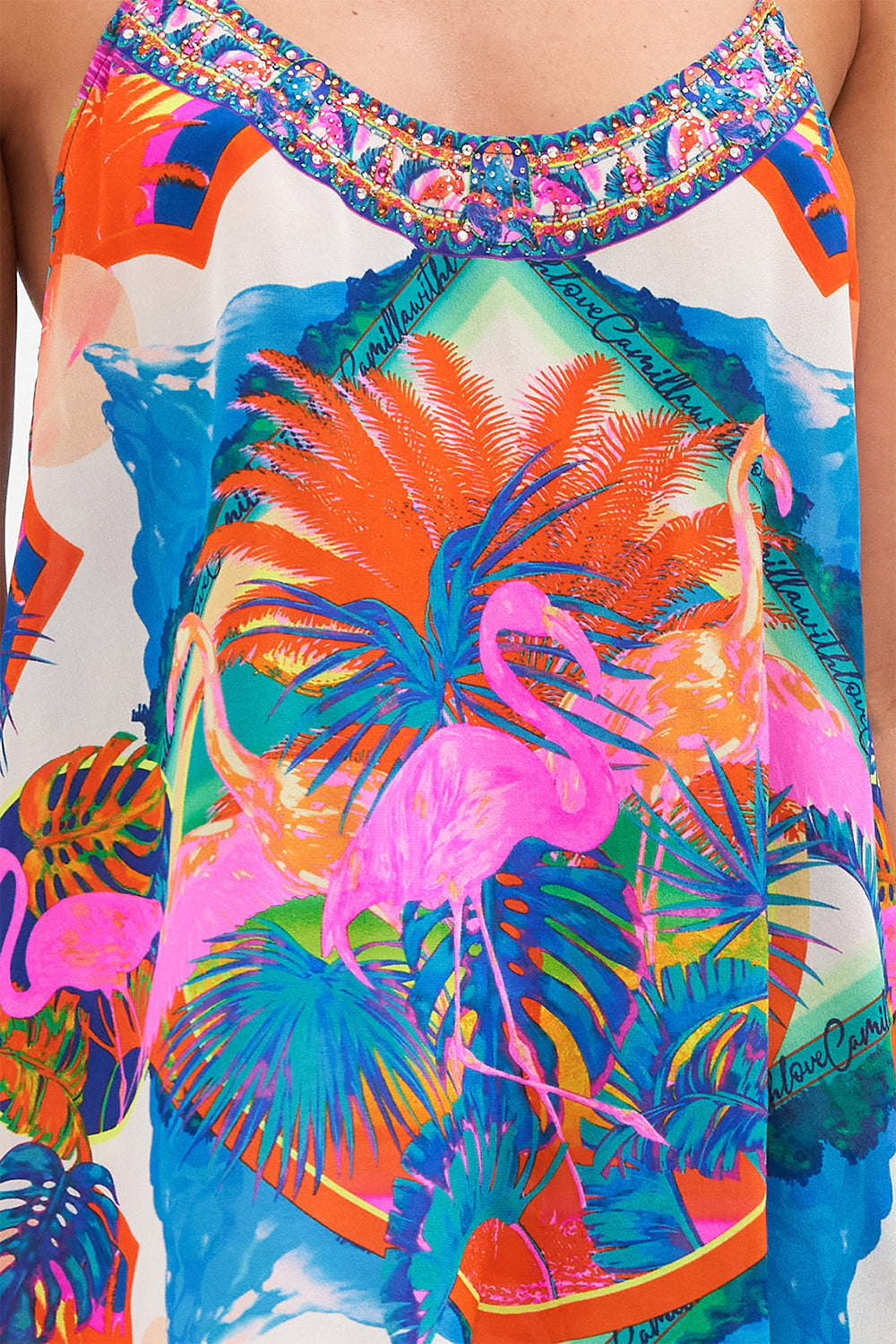 T BACK SHOESTRING TOP FLAMENCO FLAMINGO