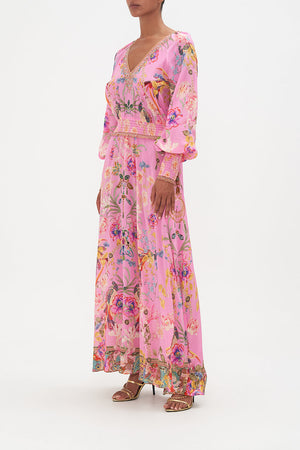 DRESS WITH SHIRRED WAIST AND CUFF ADORE ME