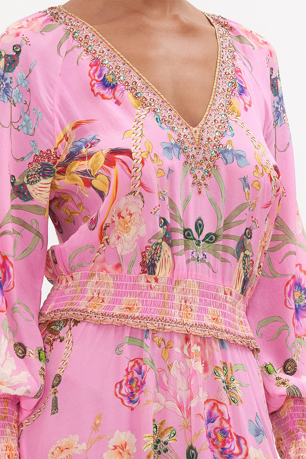 DRESS WITH SHIRRED WAIST AND CUFF LOOK AT ME