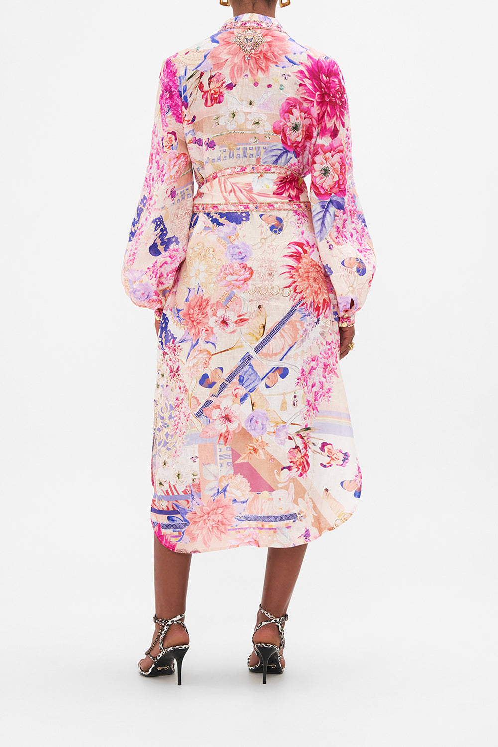 HIGH LOW MIDI SHIRT DRESS ROSE BED RENDEZVOUS