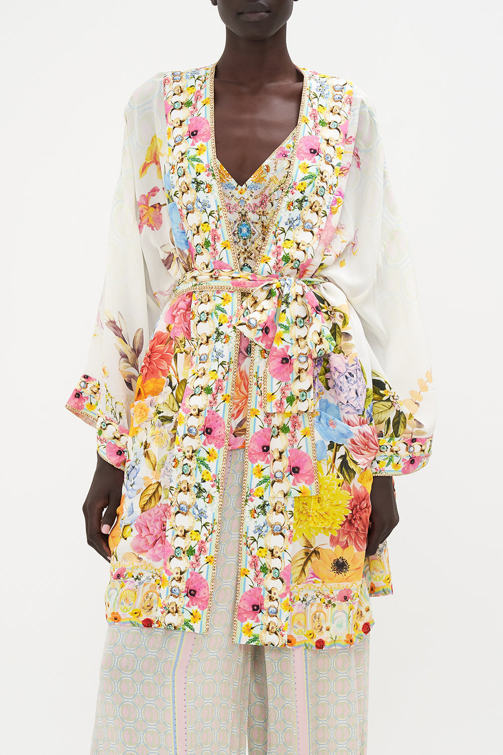 KIMONO WITH TIE BELT SUNLIGHT SYMPHONY