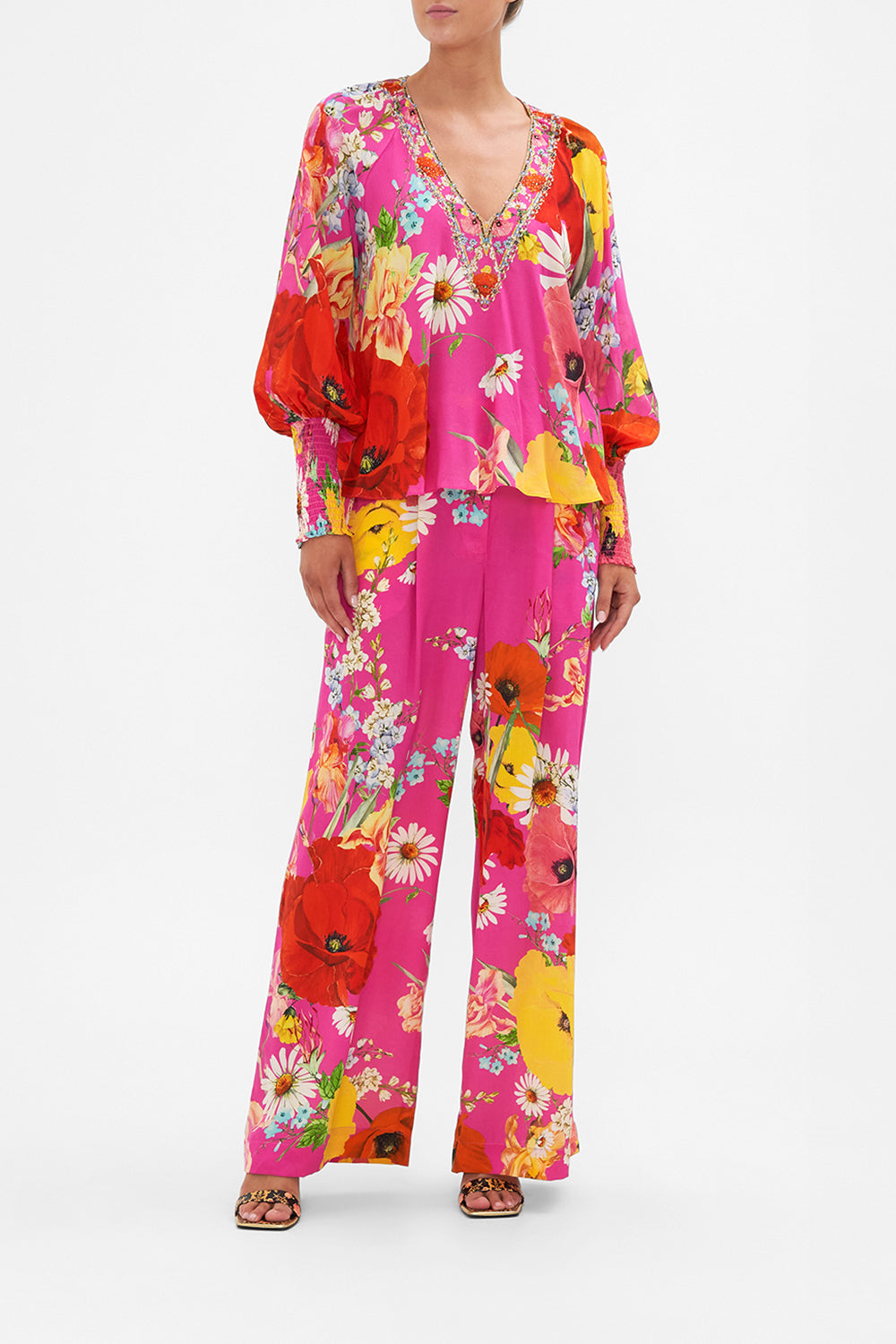 SHIRRED CUFF BLOUSE RAINBOW BODY