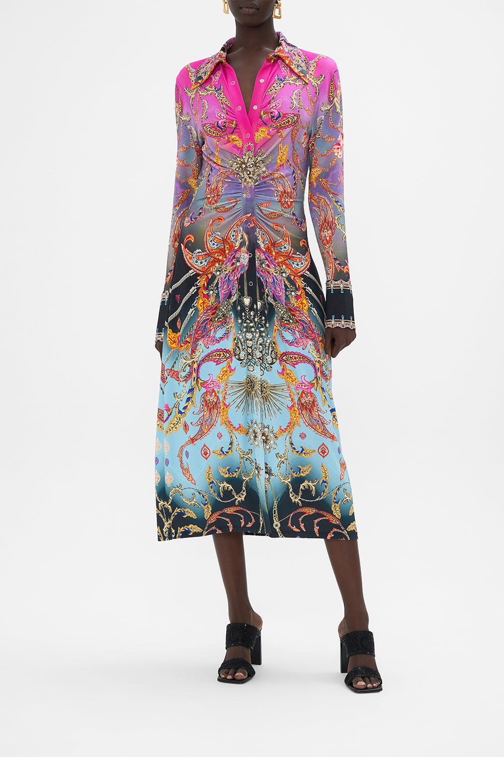 JERSEY MIDI SHIRT DRESS WHAT LIES BENEATH