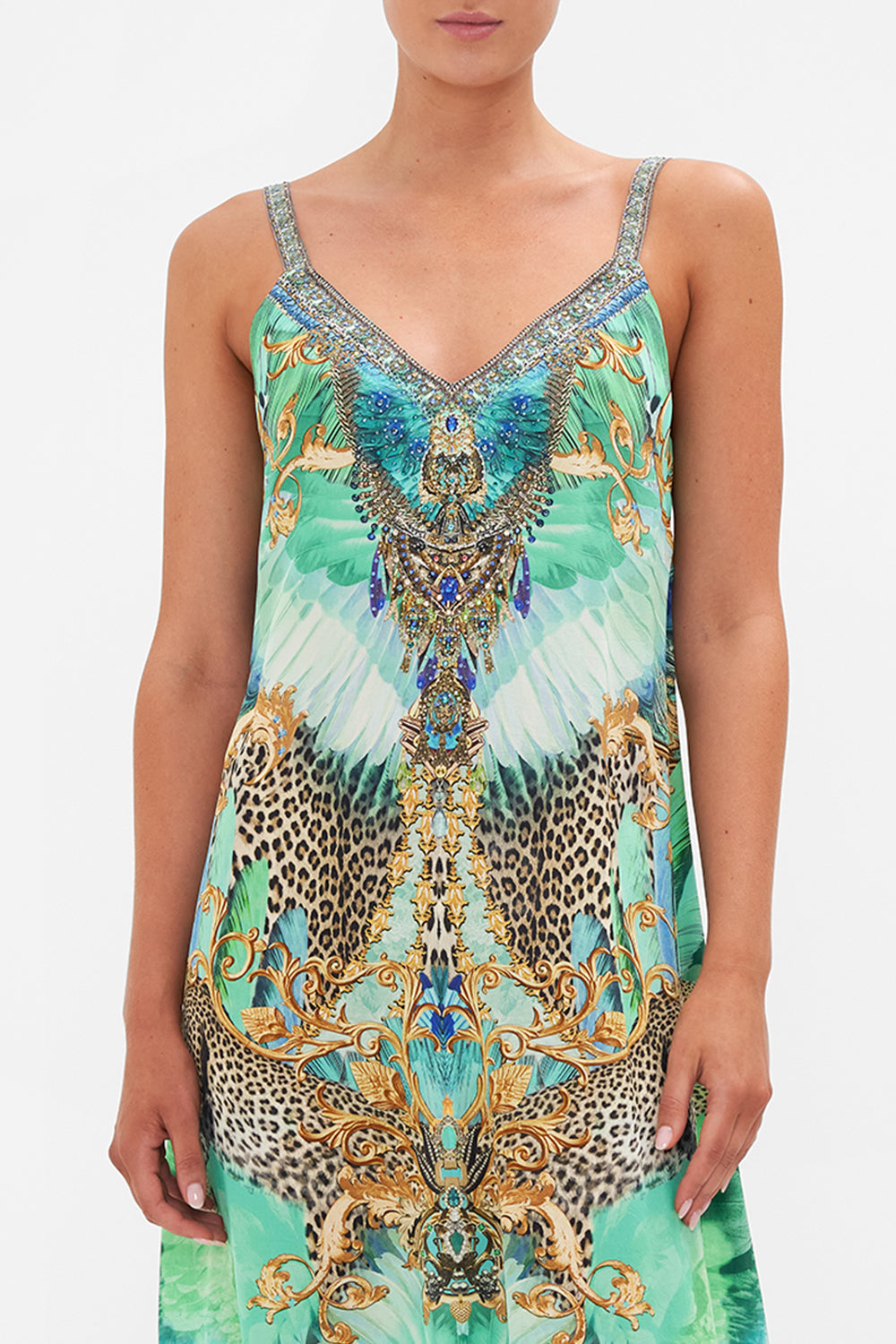 V NECK MIDI SLIP DRESS PARADISO PLACE main image 0