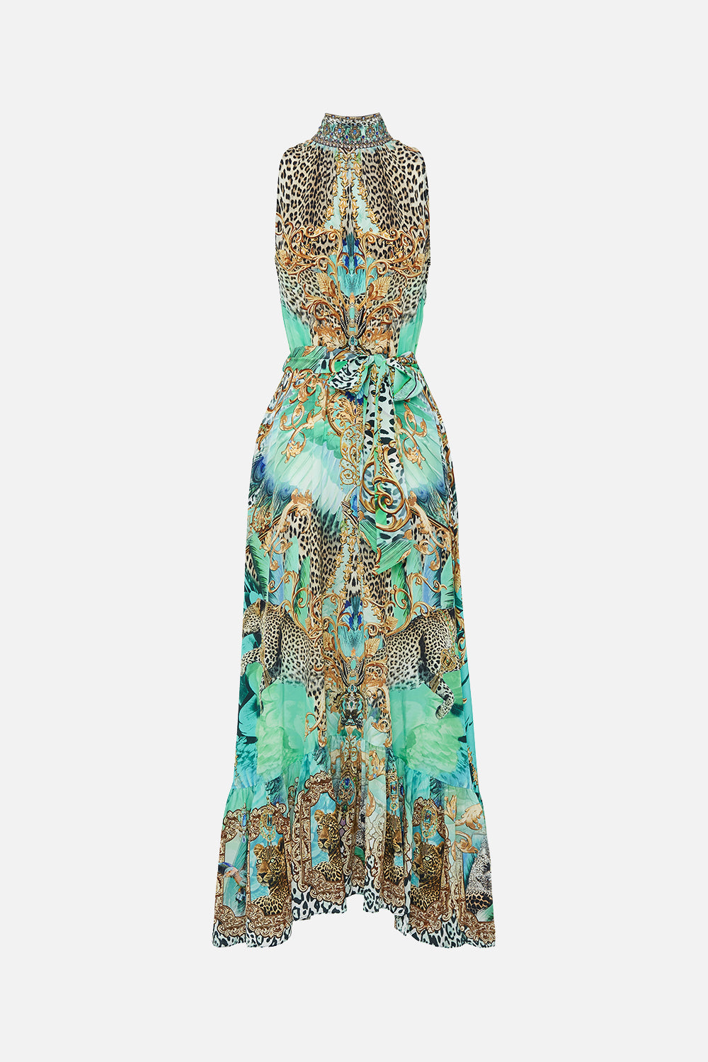 NECKTIE DRESS WITH ELASTICATED WAIST LAY OF THE LAND