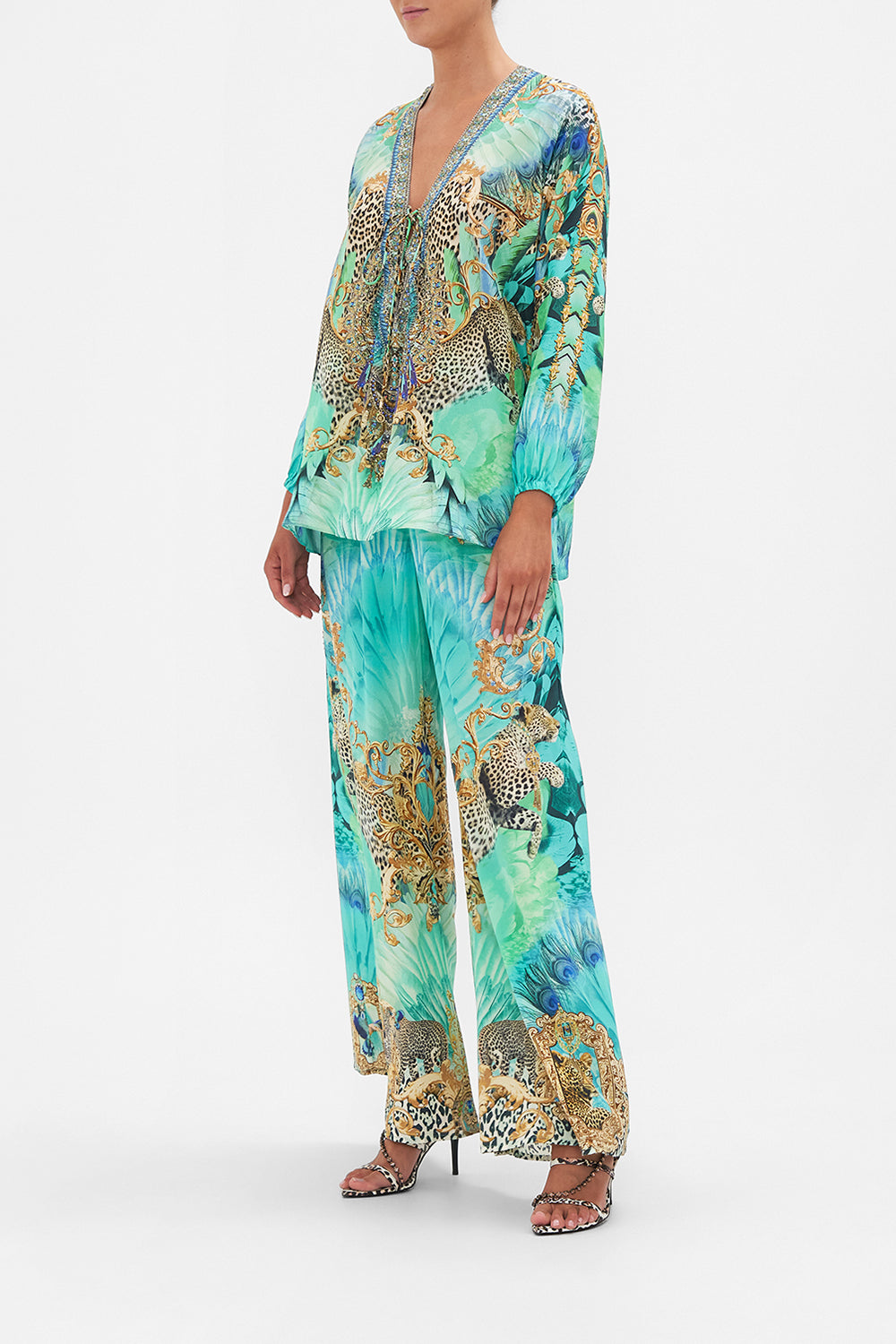 LACE UP BLOUSE LAY OF THE LAND